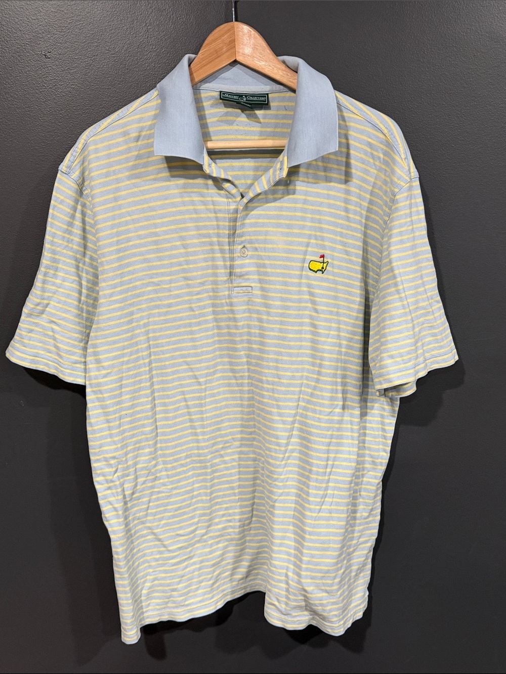 Masters Light Blue & Yellow Striped Polo Shirt